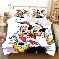 Disney Christmas Bedding Set Mickey Minnie Duvet Cover Set Children Bed Set Queen King Size Gift Nightmare Before Christmas