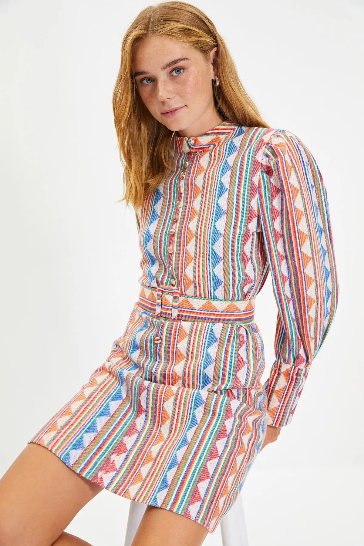 

Trendyol Kemerli Balloon Sleeve Dress TWOAW22EL0741