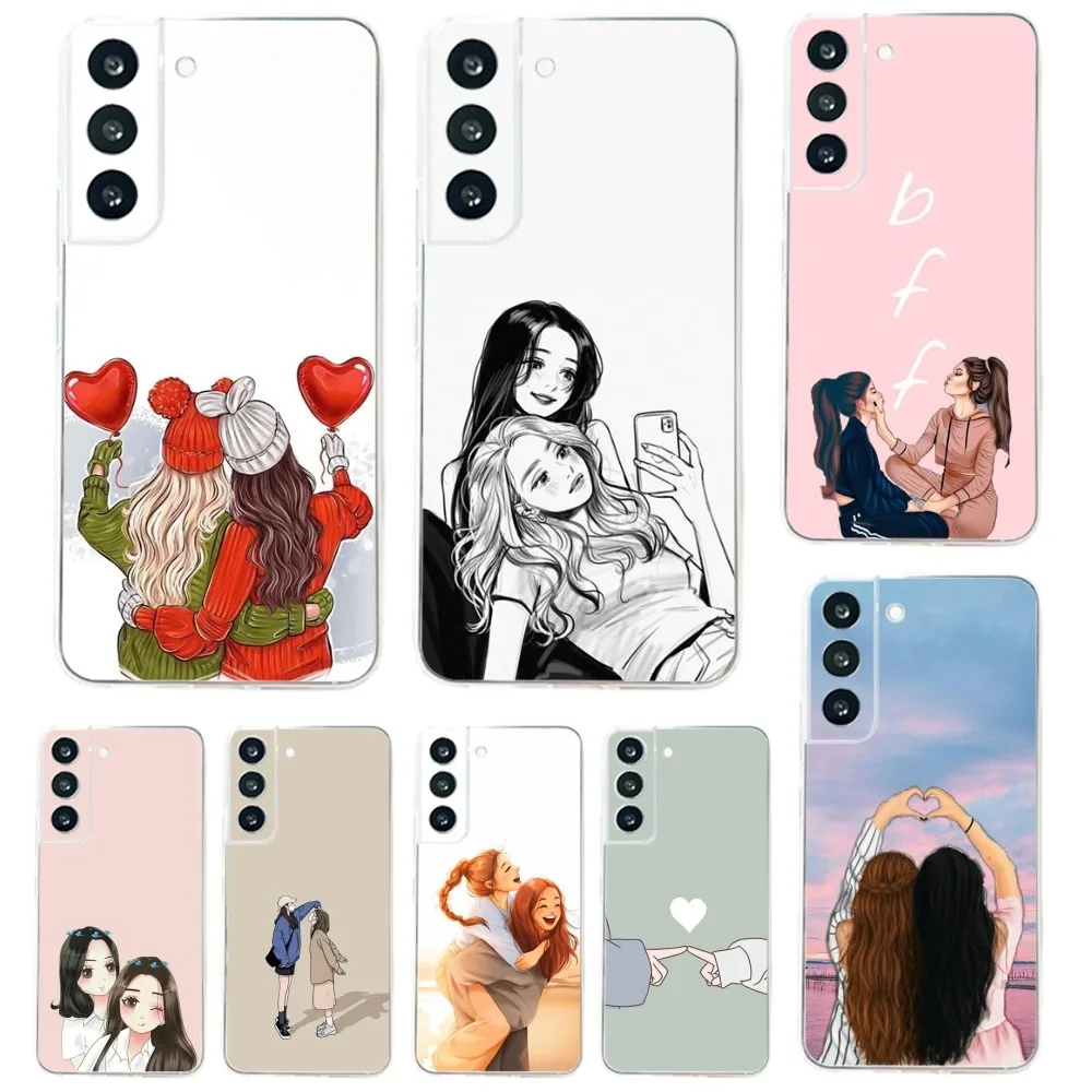 Чехол для телефона Girls Bff Best Friends Forever Samsung Galaxy A71 70 52 51 40 31 A50 30S 21S Note20ultra прозрачный