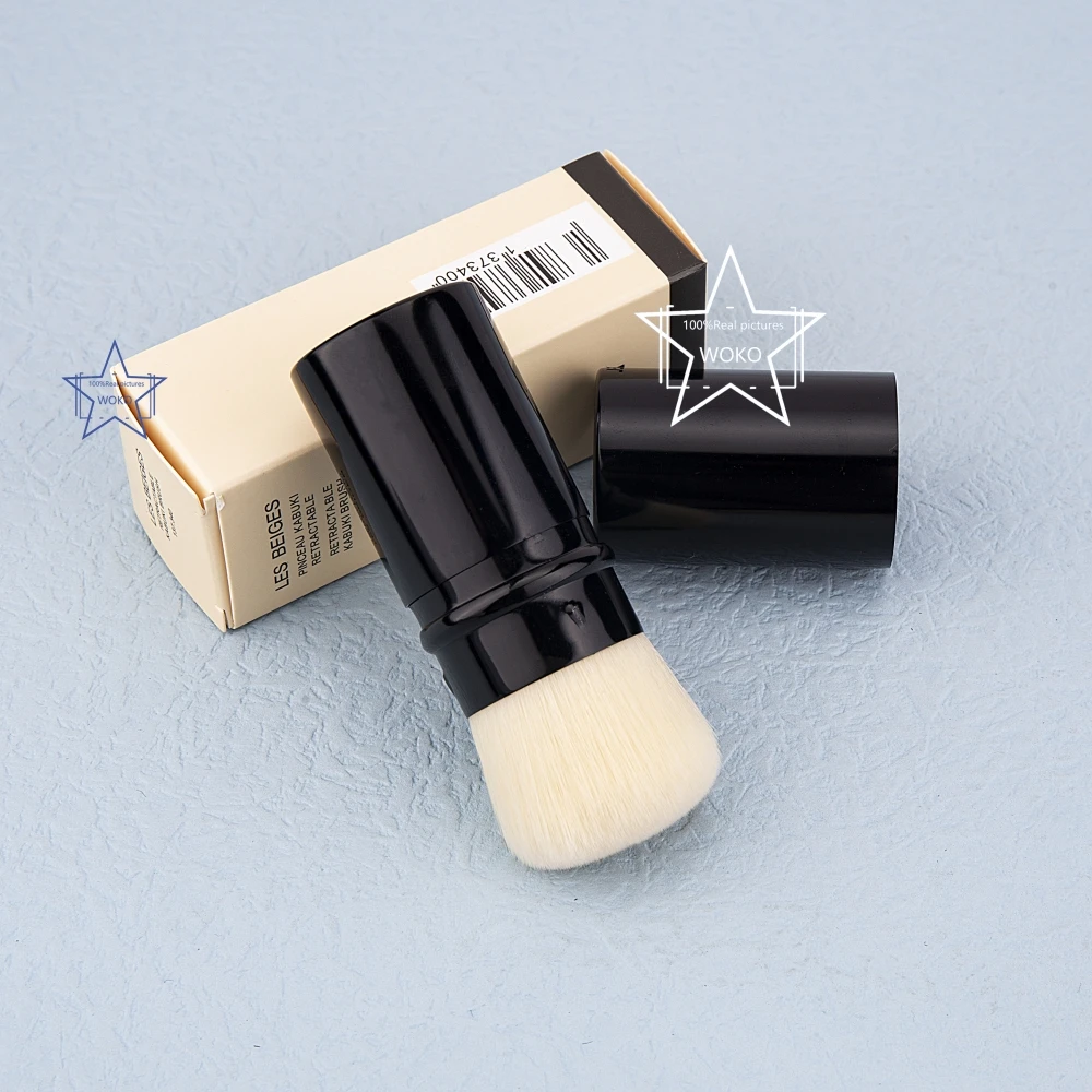 

Ch @ nel Кисть для макияжа с логотипом выдвижная кисть для основы Кабуки бежевая синтетическая плоская кисть с крышкой чехол для основы инстру...