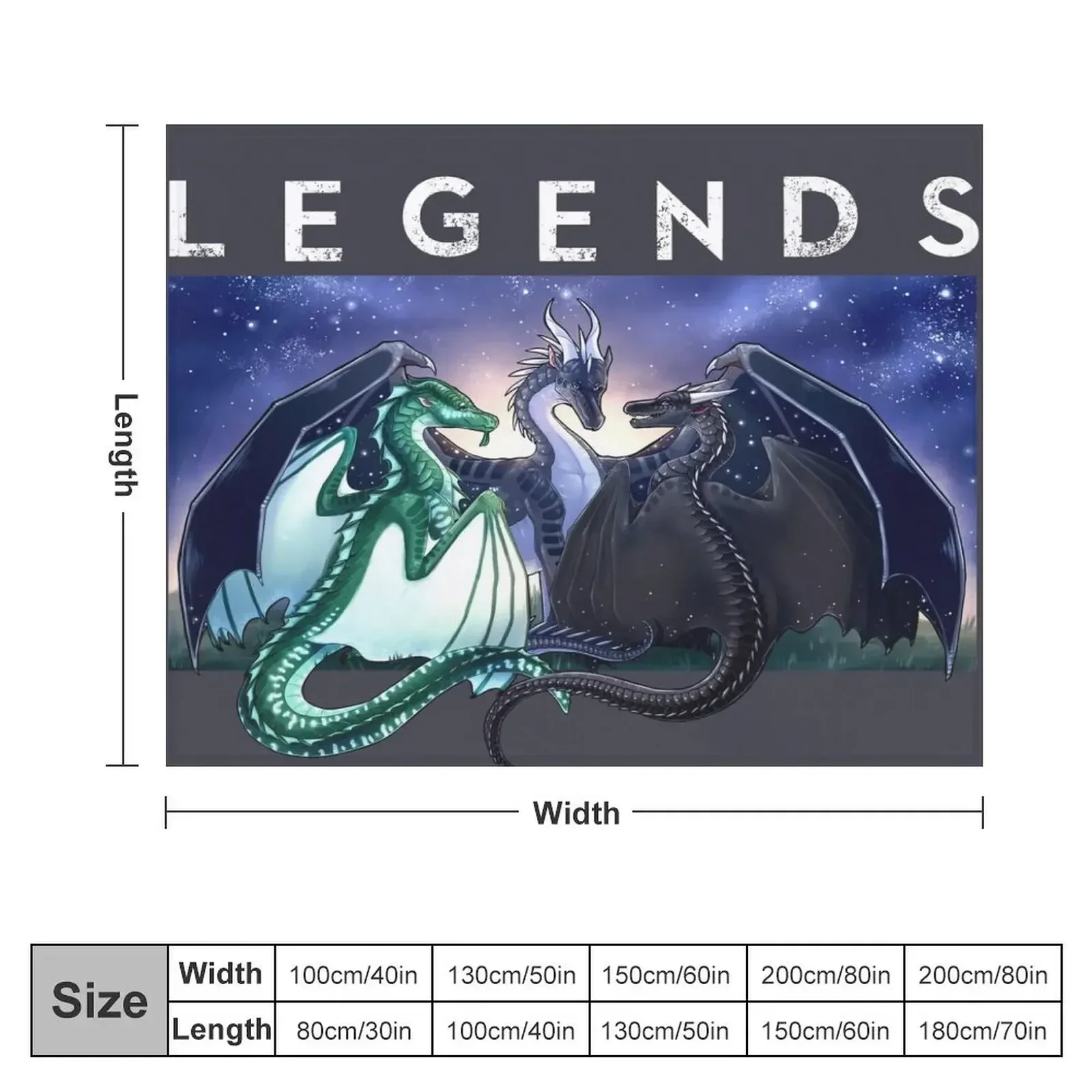 Wings of Fire - Legends Fathom Darkstalker Clearsight Плед Диван Пледы и одеяла