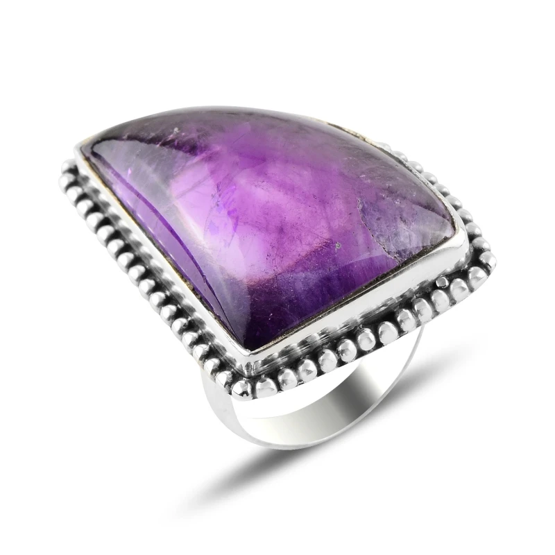 

Silver 925 Sterling Amethyst Gemstone Ring
