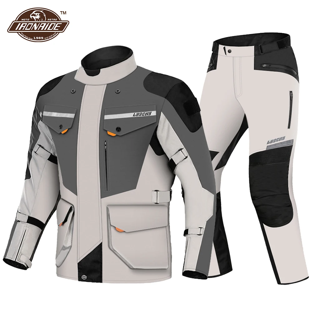 LYSCHY Motocross Jacket Waterproof  Motorcycle Jacket man Moto Suit Motorbike Riding Jacket Wear-resistant Motorcycle Protection