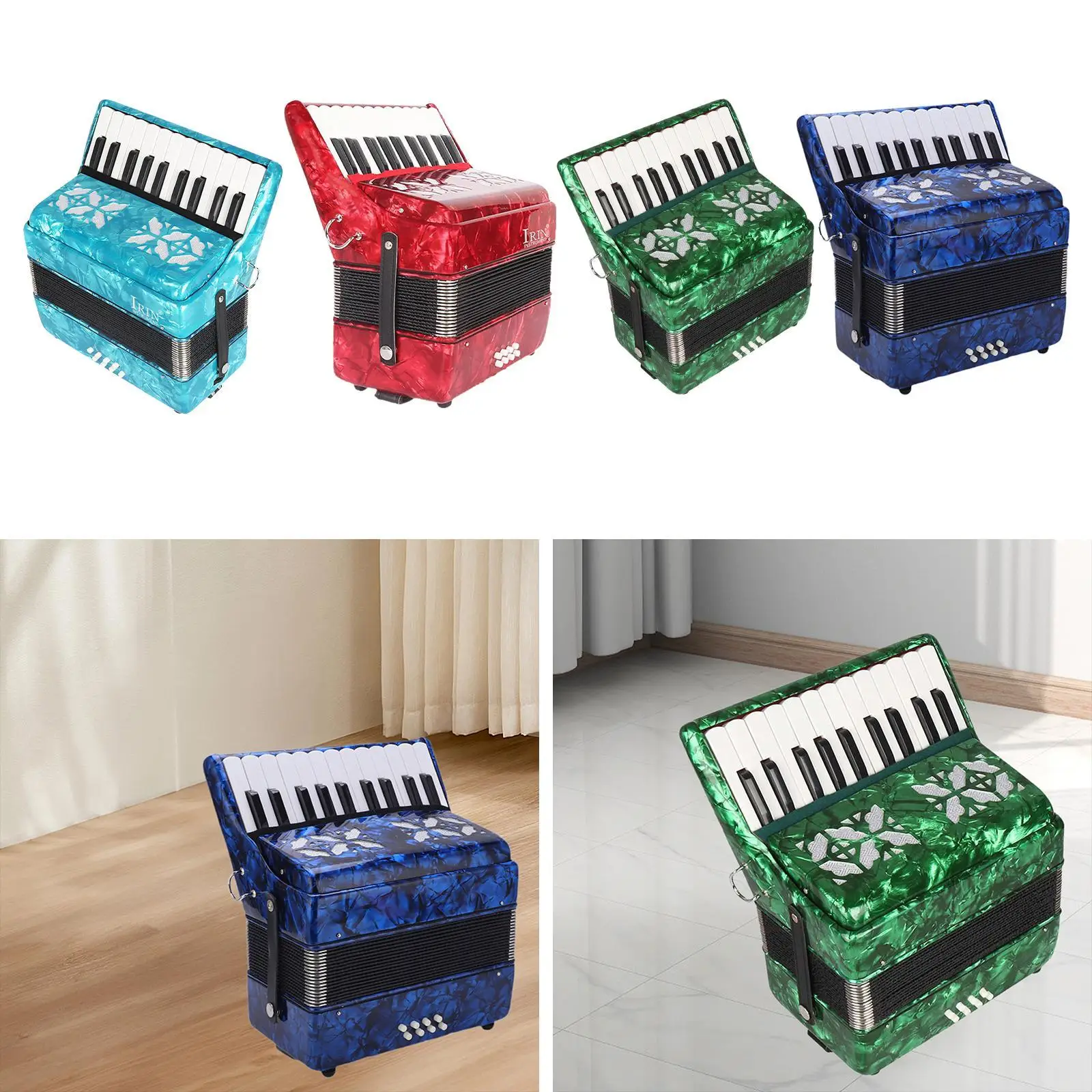 22 Keys Accordion Educational Musical Instrument for Adults Kids Music Lover