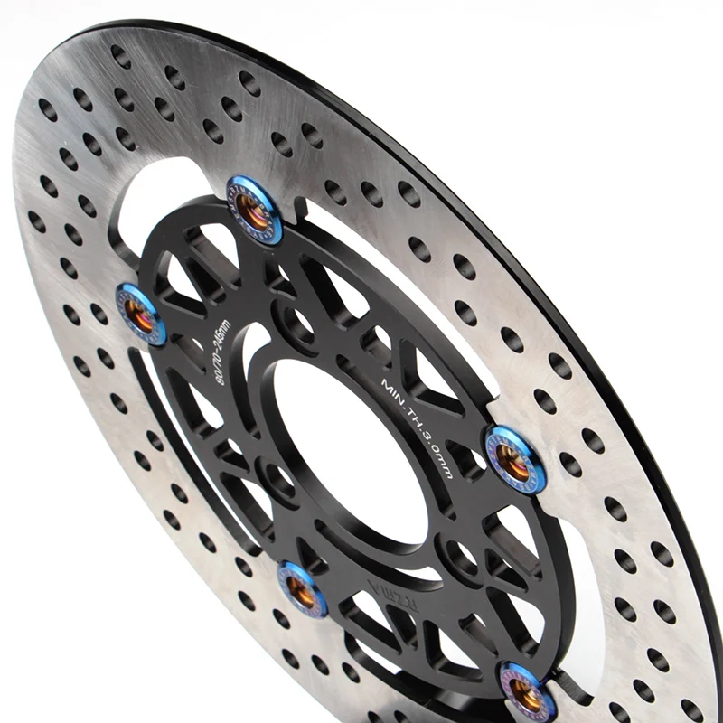 RZMA Universal Motorcycle CNC 6061T6 Aluminum Alloy 70mm 3 Holes Floating Disc E-Motorcycle 245mm*58mm Brake 38HRC