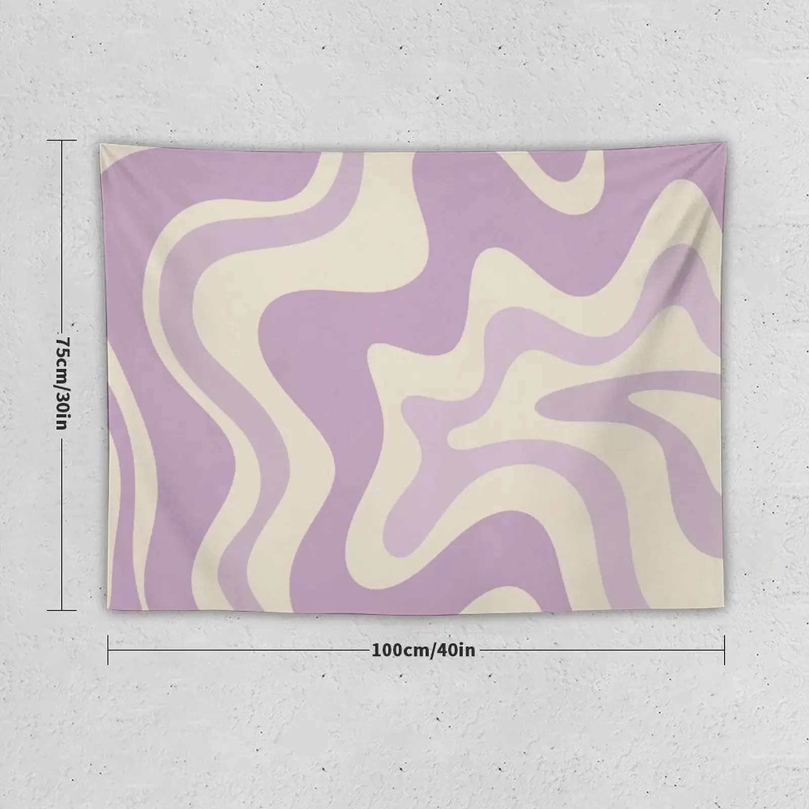 Гобелен в стиле ретро с жидким завитком абстрактный Рисунок лаванды и крема