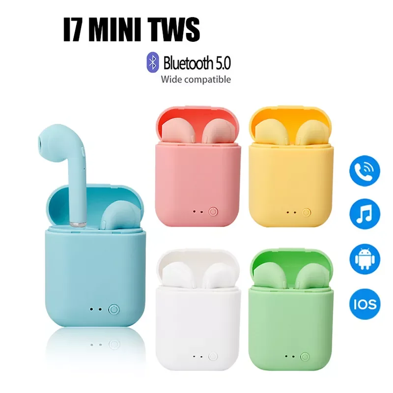 

i7 MINI Wireless Bluetooth Earphone 5.0 Stereo Earbuds Headset Sports Wireless Headphones With Charging Box For All Smart Phone