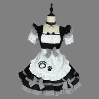 plus size apron maid outfits classical maid cosplay costumes lolita cat girlanime black white cute girl party princess dress
