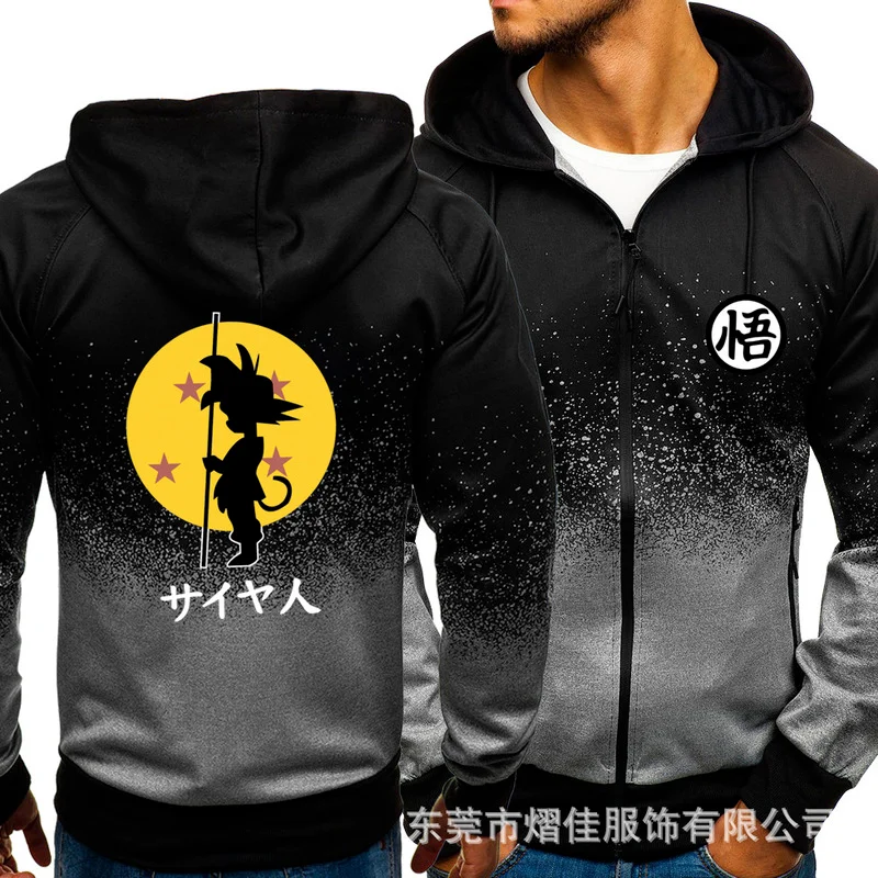 

Fashion Men's Hoodies Z GOKU Casual Harajuku Gradient color Cardigan Coat Mens Fleece Outdoor Sweatshirts zipper Jacket