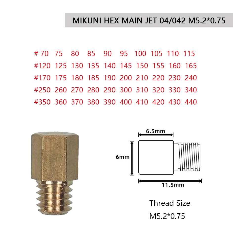10 шт. главные струи для карбюратора MIKUNI VM TM TMX 4/042 Инжекторная Форсунка скутера