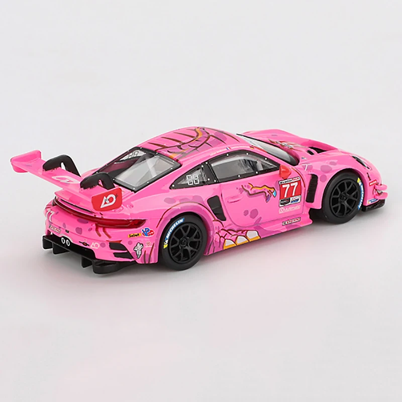 Фото MINIGT 1/64 911 GT3 R # Модель автомобиля 77 AO Racing 2024 IMSA ROAD MGT1052-CH, литая под давлением, из сплава, игрушка для мальчиков, подарок, декор №4