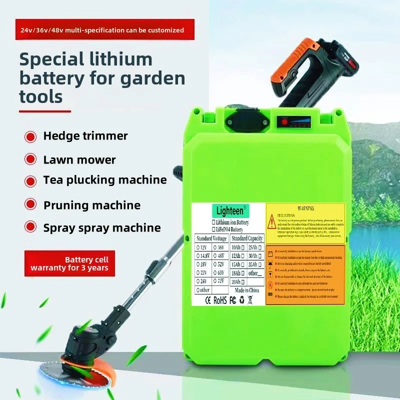 Тип рюкзака 21v20ah литиевая батарея электрическая газонокосилка машина для