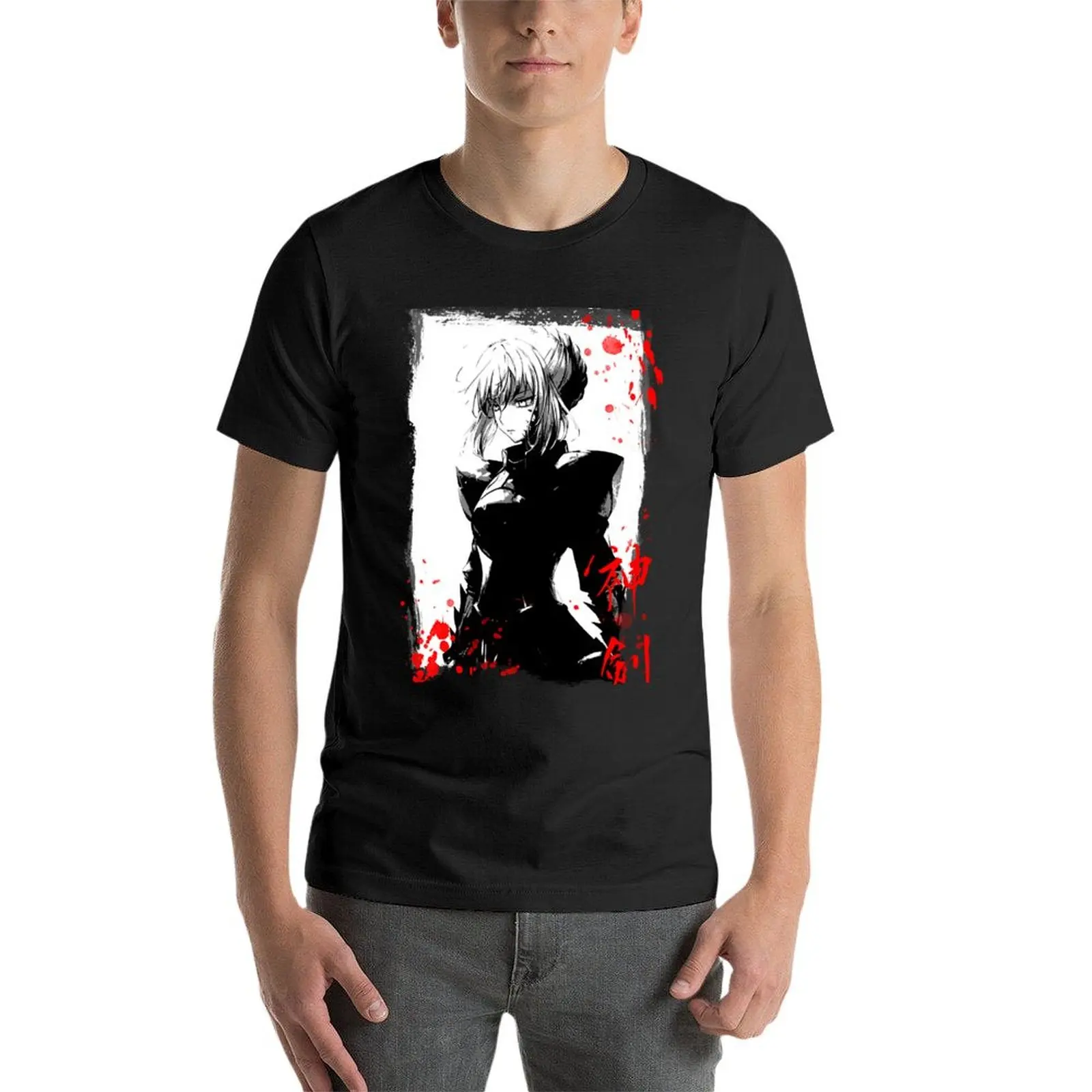 Fate-футболка сабля милые топы милая одежда для мужчин