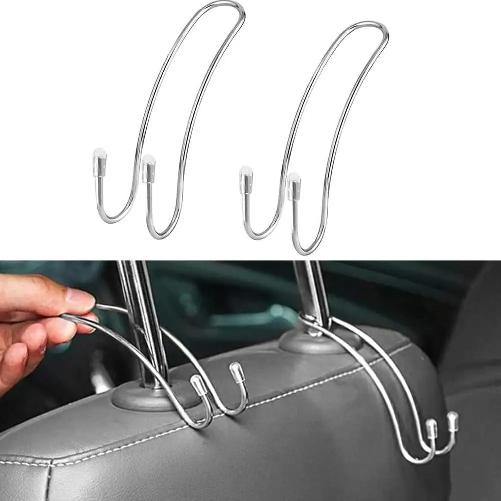 

4Pcs Multi-functional Car Seat Back Hooks Auto Shrink Headrest Hanger For Handbag Coat Storage Hanger Hook Organizer Car Hook