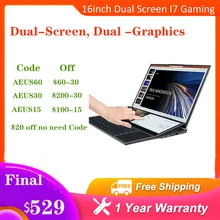 Dual-screen Laptop 14 inch Touch LCD 32GB/16GB/8GB RAM 2TB/1TB/512GB SSD  I7 10th Generation 6 Cores Gaming Laptops Notebook