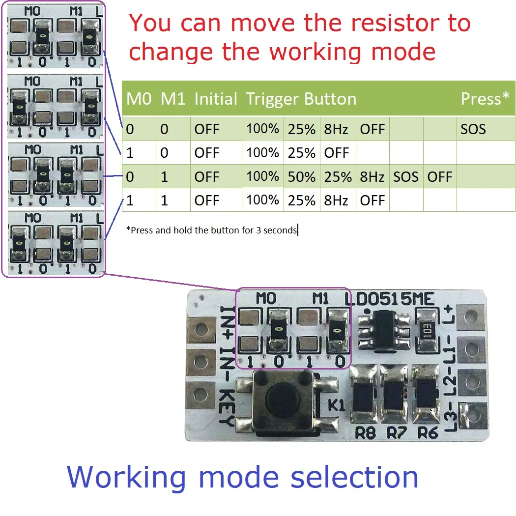 DC2.5V-5V 1200MA Многофункциональный светодиодный контроллер Рабочий режим Ток может