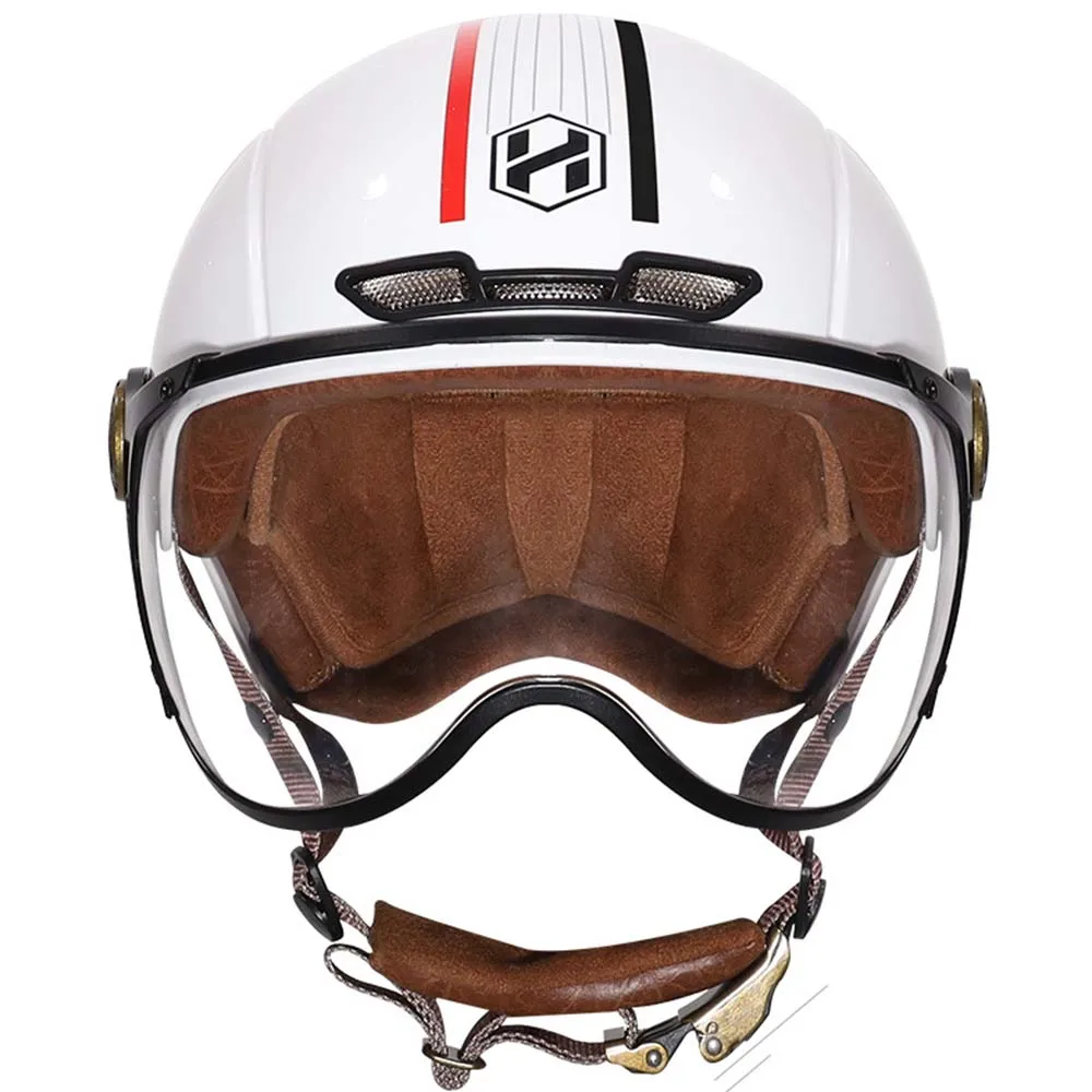 Moto Motorcycle Helmet Open Face Black Lens Capacete Safety Protection Scooter Biker Motorbike Helmet Accessories for Men Women enlarge
