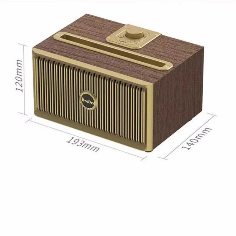 

Caixa De Som Wooden Portable Home Desktop Wireless Subwoofer Stereo Surround Bluetooth Speaker, FM/AUX/USB Playback