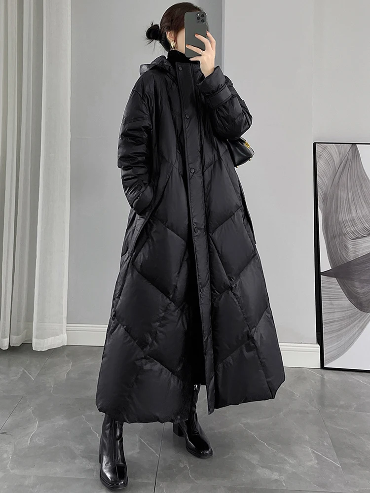 Новинка 2024 зимняя удлиненная пуховая куртка одежда с хлопковой подкладкой