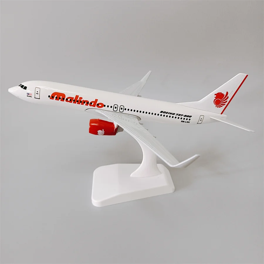 

20cm Alloy Metal Air Malaysia Malindo Airways Boeing 737 B737 Airlines Diecast Airplane Model Plane Model w base Aircraft Gifts