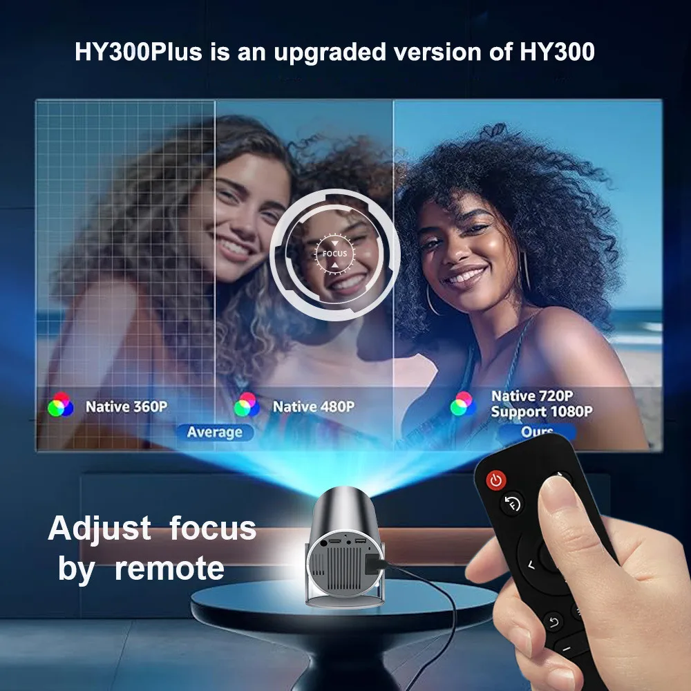Фото Портативный HD-проектор DITONG HY300 Plus 4K, Android LED-проектор для домашнего кинотеатра, мини-проектор для телефона, HY300 Pro №3