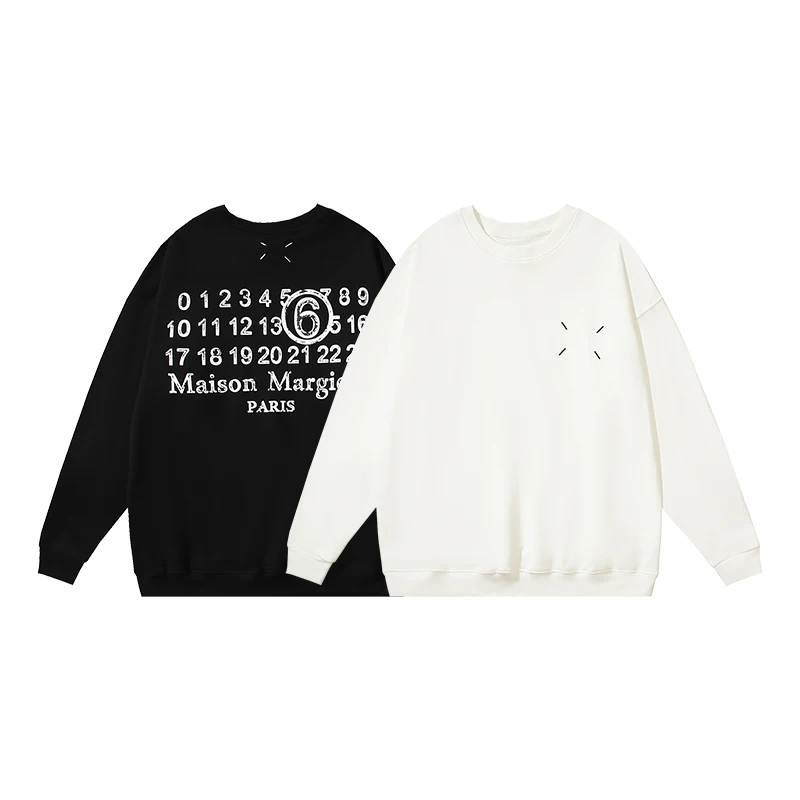 

Mm6 Margiela Number Printing Oversized Pullovers Men Women Streetwear Sweatshirts Hoodie