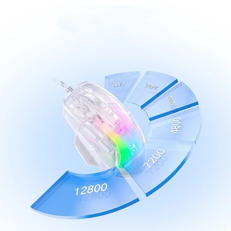 1 шт. игровая мышь USB-шнур RGB с подсветкой геймерская 7 регулировками до 12800 точек на