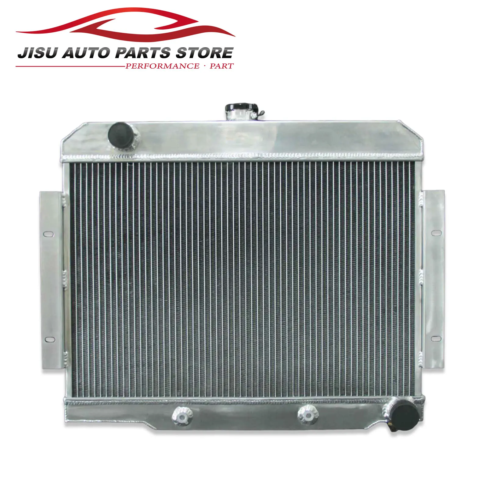 Aluminum Radiator + Fans for Jeep CJ Series 1970-1985 CJ5 CJ6 CJ7 V8 AT 1919E with Chevy swap