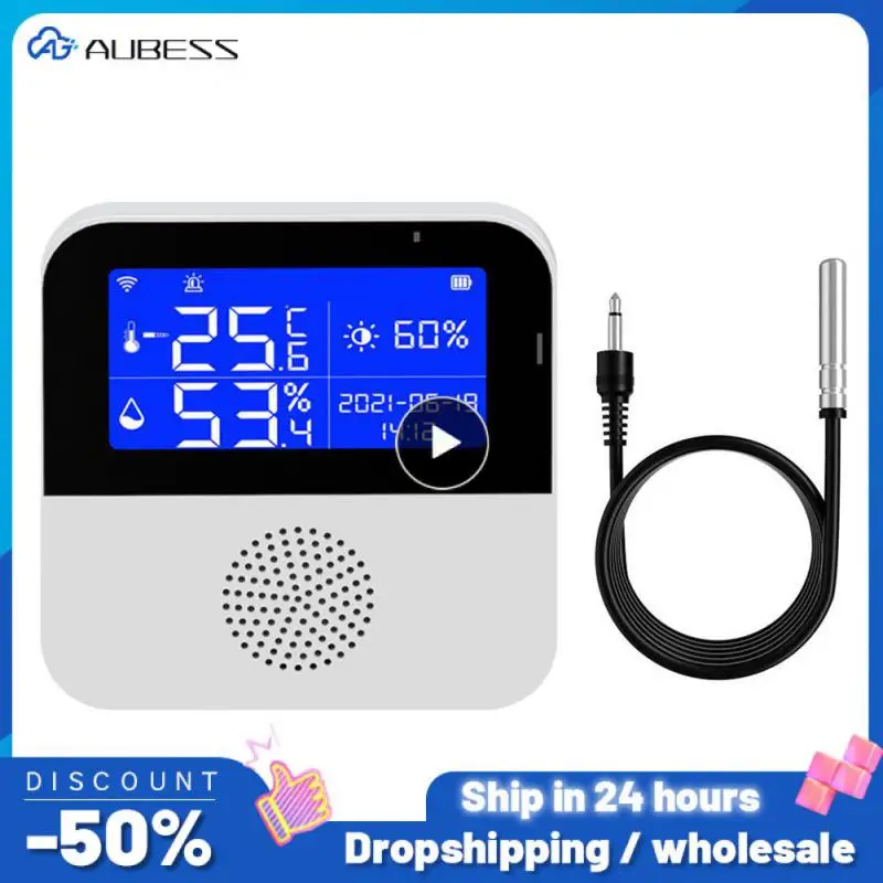 

1/2/3PCS Lcd Display Thermometer Detector Alarm Wifi Hygrometer Tuya Remote Monitoring Temperature Senor Smart Life Usb Indoor