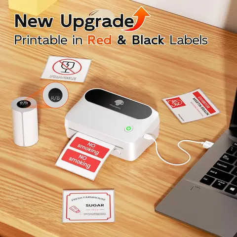 Принтер этикеток Phomemo M421 4x6, термопринтер для этикеток, совместимый с телефоном и ПК, портативные Bluetooth-принтеры для упаковки