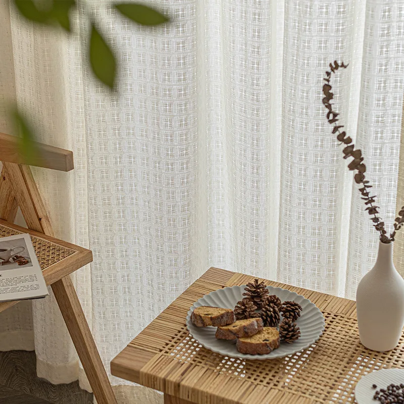 Японская марлевая цветная оконная занавеска Ins Wind Nordic