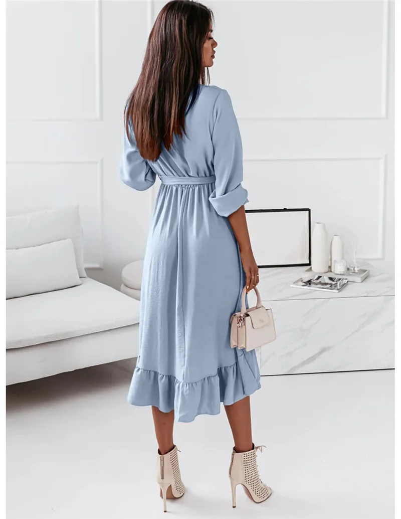 Maternity Dress for Pregnant Women Clothes Casual V-neck Long Sleeve Dress Elegant Pregnancy Photoshoot Dress Sexy Vestidos images - 6