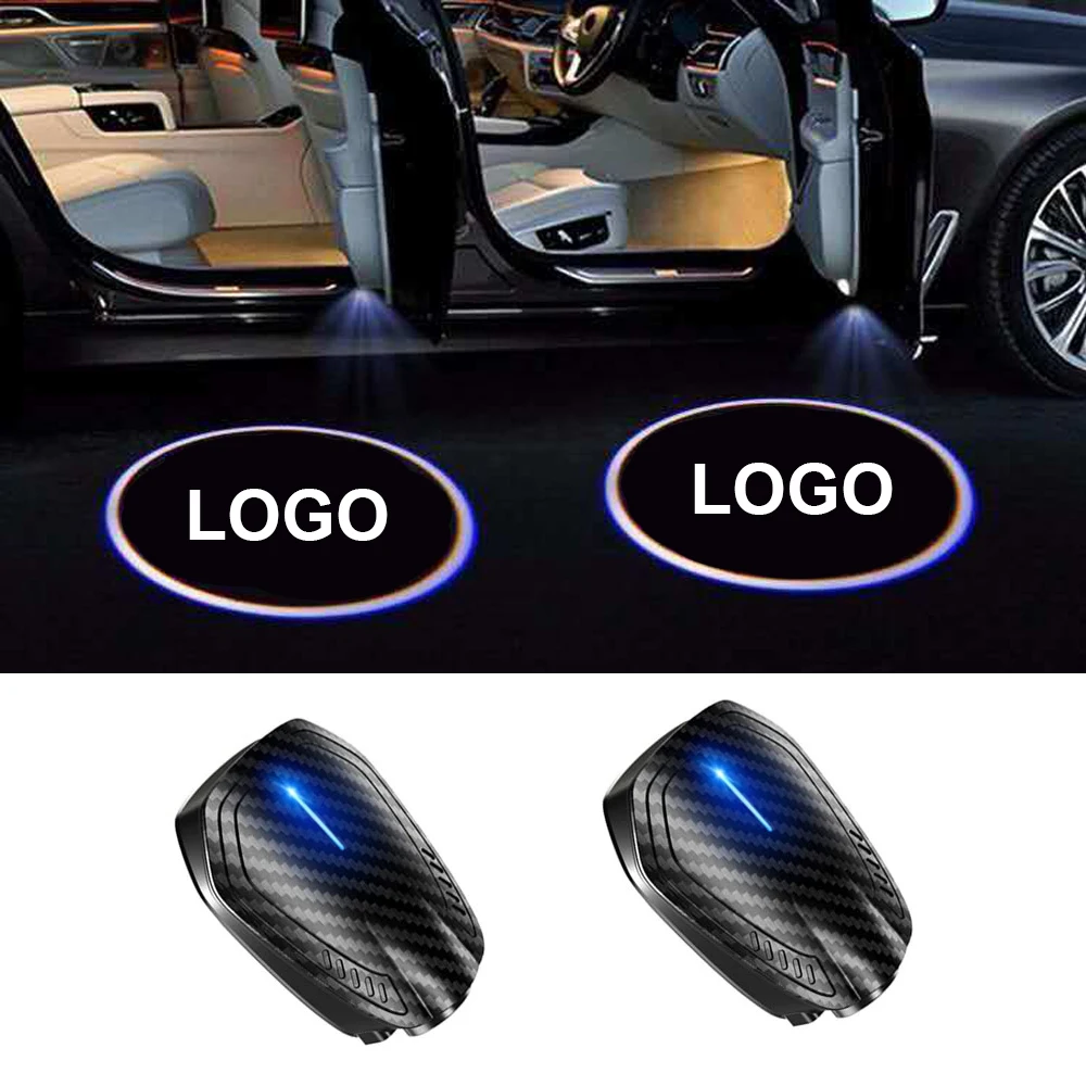 

2pcs Wireless LED Car Door Laser Rechargeable Light Projector Ghost Shadow Welcome Lamps Accessories