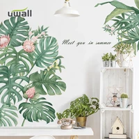 pvc creative plant wall stickers home decor living room bedroom background wall decoration self adhesive room decor sticker