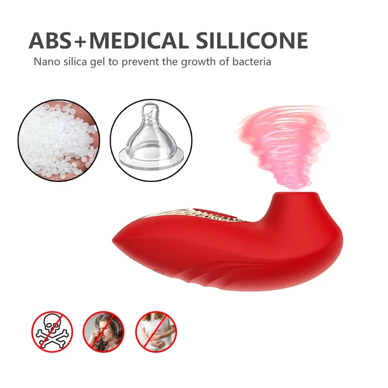 Мощный вибратор на присоске Стимулятор клитора вакуумный массажер секс-игрушка