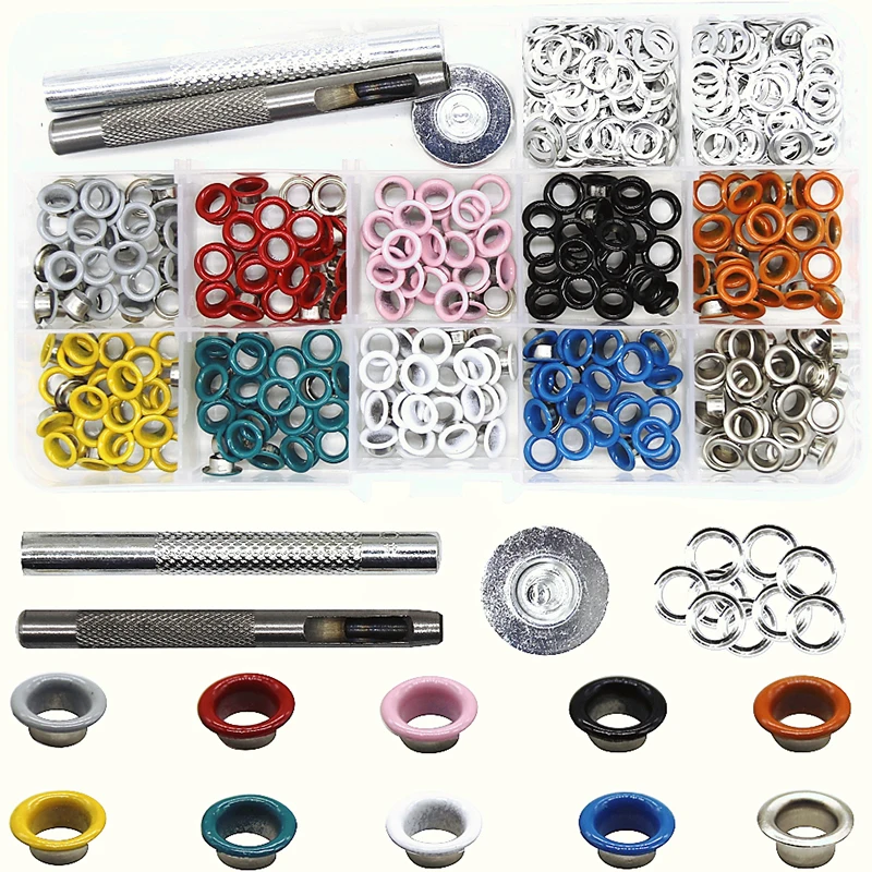 

300 Sets Metal Eyelet Buckle + Installation Tools High Quality Shoe Eye Tag Air Eye Buttons DIY Handmade 5mm Buttons