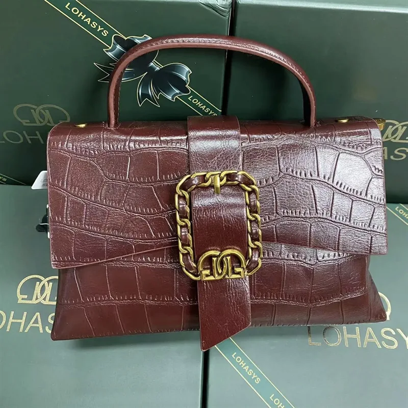 

Light Luxury Brand Leather Stone Handbag Women's Bag 2023 New High-grade Light Luxury Purse One-shoulder Satchels