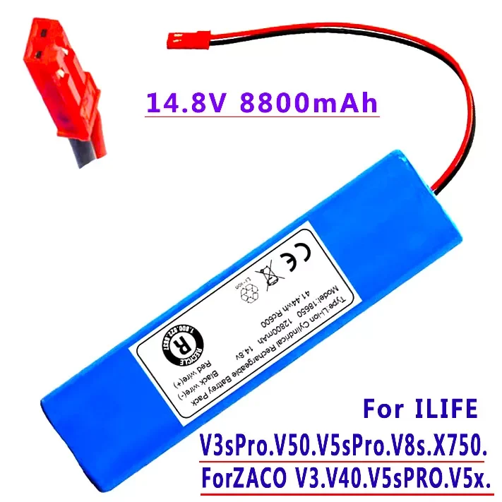 

100%New.14.8V 12800mah 18650 Lithium Battery For ILIFE V3s Pro, V50,V55, V5s Pro, V8s, X750 Robot Vacuum Cleaner Battery