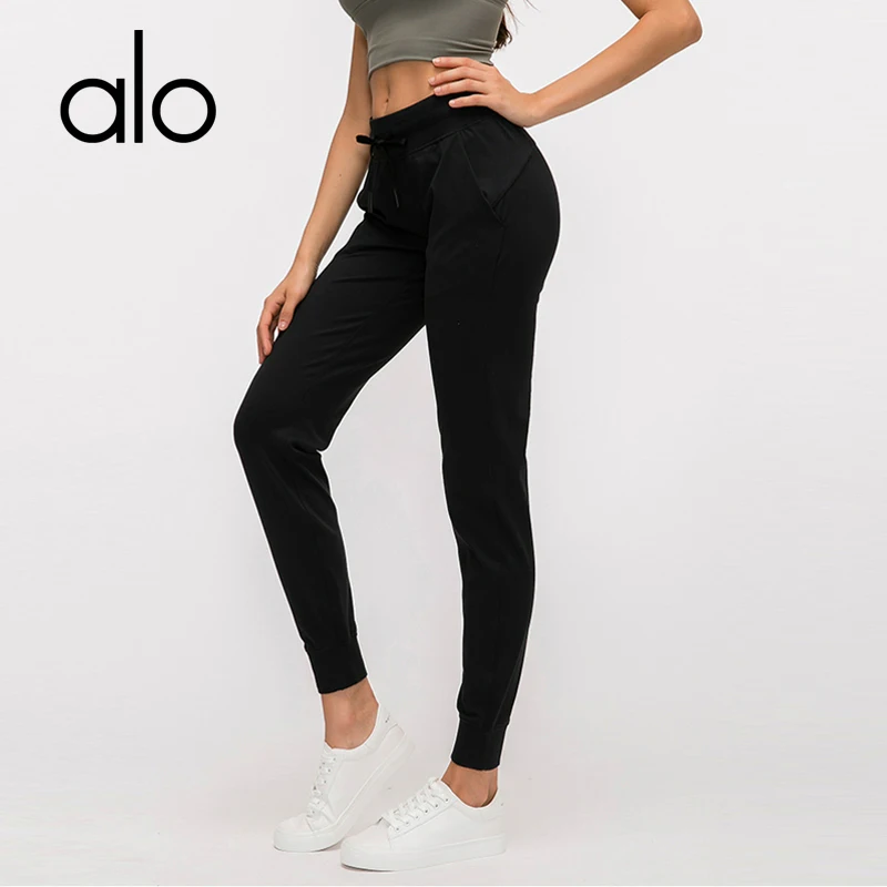 

Alo Yoga Women's Loose Sports And Leisure Leggings Pants Breathable Running Training Slim Stretch Fitness Nine-Point Pants