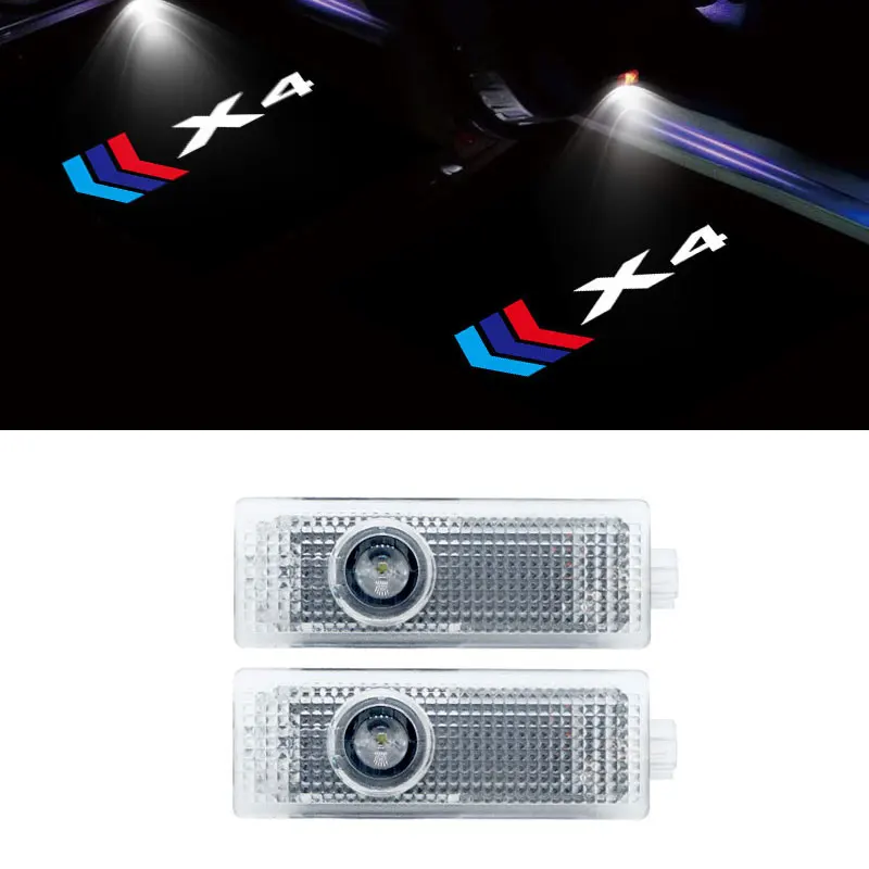 

2 Pieces Led Car Door Light Automobile External Accessories Welcome Light For BMW F26 G02 X4 Logo Auto HD Projector Lamp