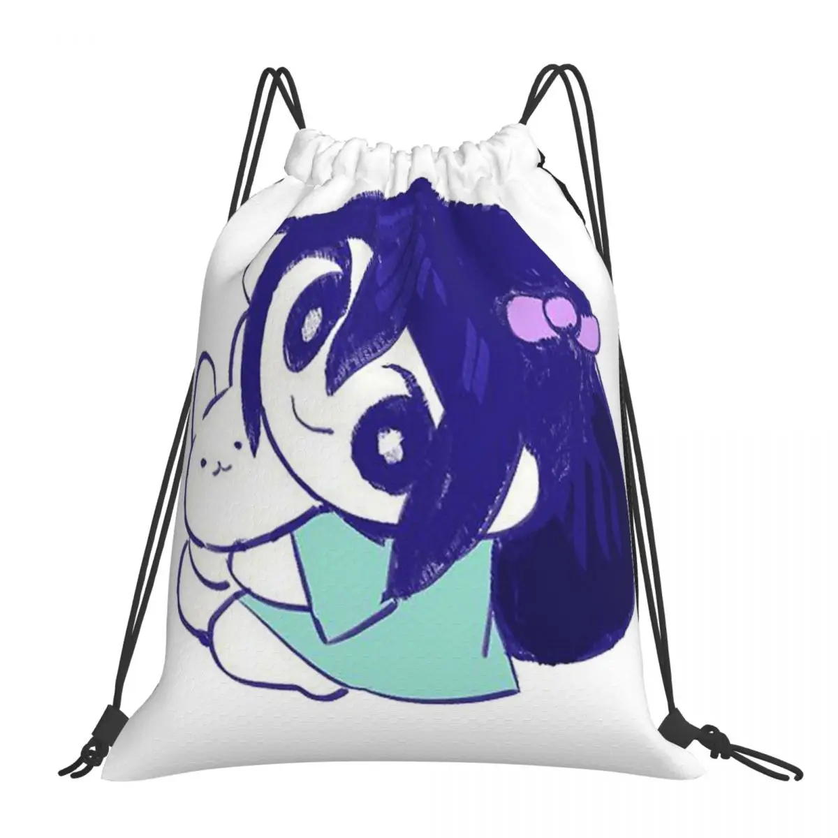 

Omori Anime Video Game Backpacks Portable Drawstring Bags Drawstring Bundle Pocket Sundries Bag Book Bags For Travel School