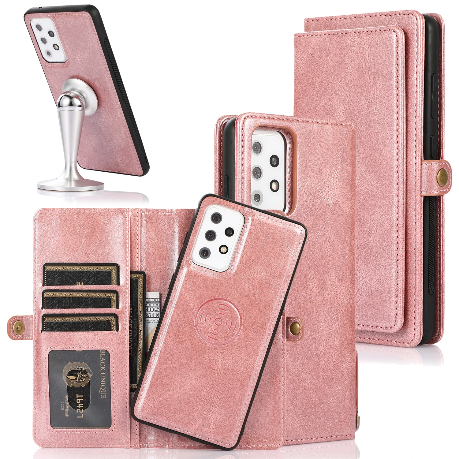 Автомобильный Магнитный съемный кожаный чехол-книжка для Samsung Galaxy A32 A52 A73 A13 A33 A53 A71