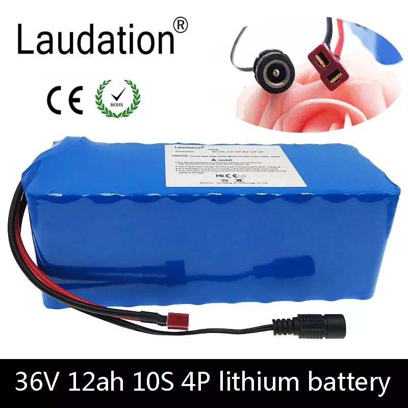 

Laudation 36V12ah Lithium Battery 36V Electric Bicycle Lithium Battery With 15A BMS 10S4P for 350W 500W Motor E Electric Bicycle