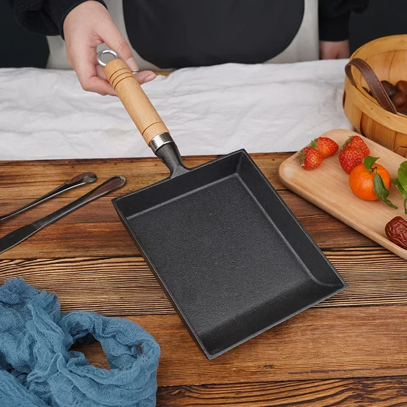 Плоская сковорода тамагояки с антипригарным покрытием для омлета жарки яиц