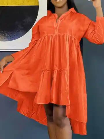 Летнее платье 2022 VONDA женское Винтажное с длинным рукавом воротником с лацканами асимметричное платье Летний Сарафан Повседневное платье