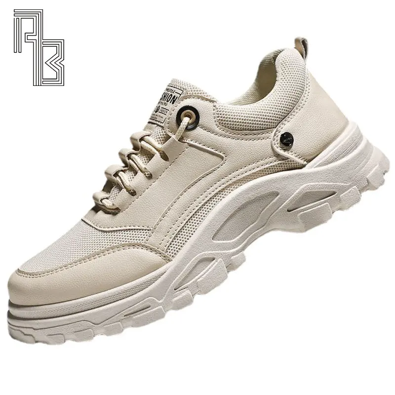 

Korean Fashion Casual Breathable Shoes Men's Thick-soled Low-cut Durable Vulcanized Shoes Hollow Design Men's Non-slip Sneakers