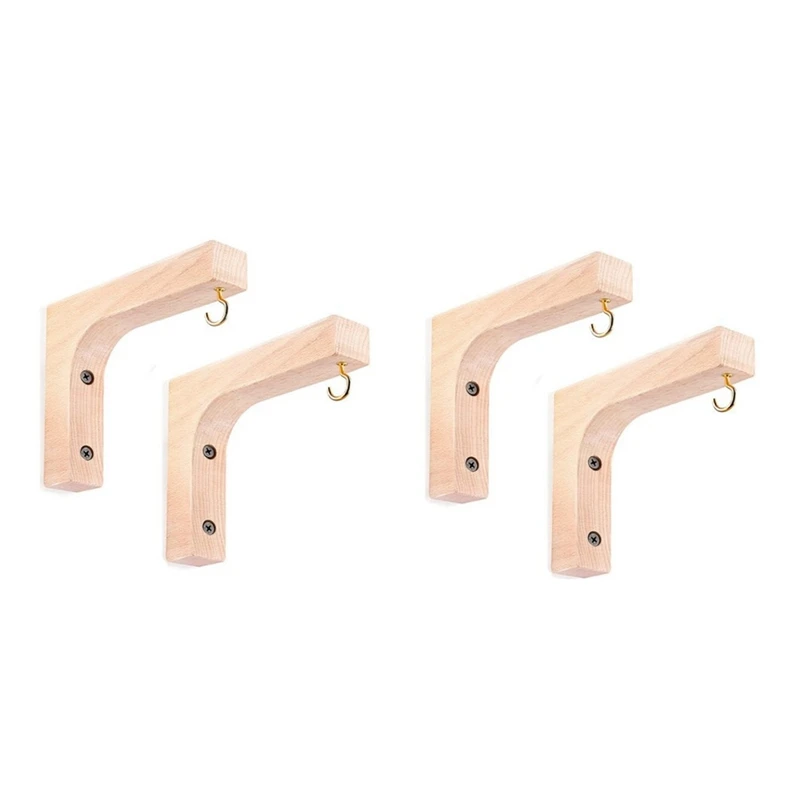 

4Pcs Hanging Plant Hook Wooden Hanging Basket Hooks For Indoor Flower Baskets Pot Lanterns Planter