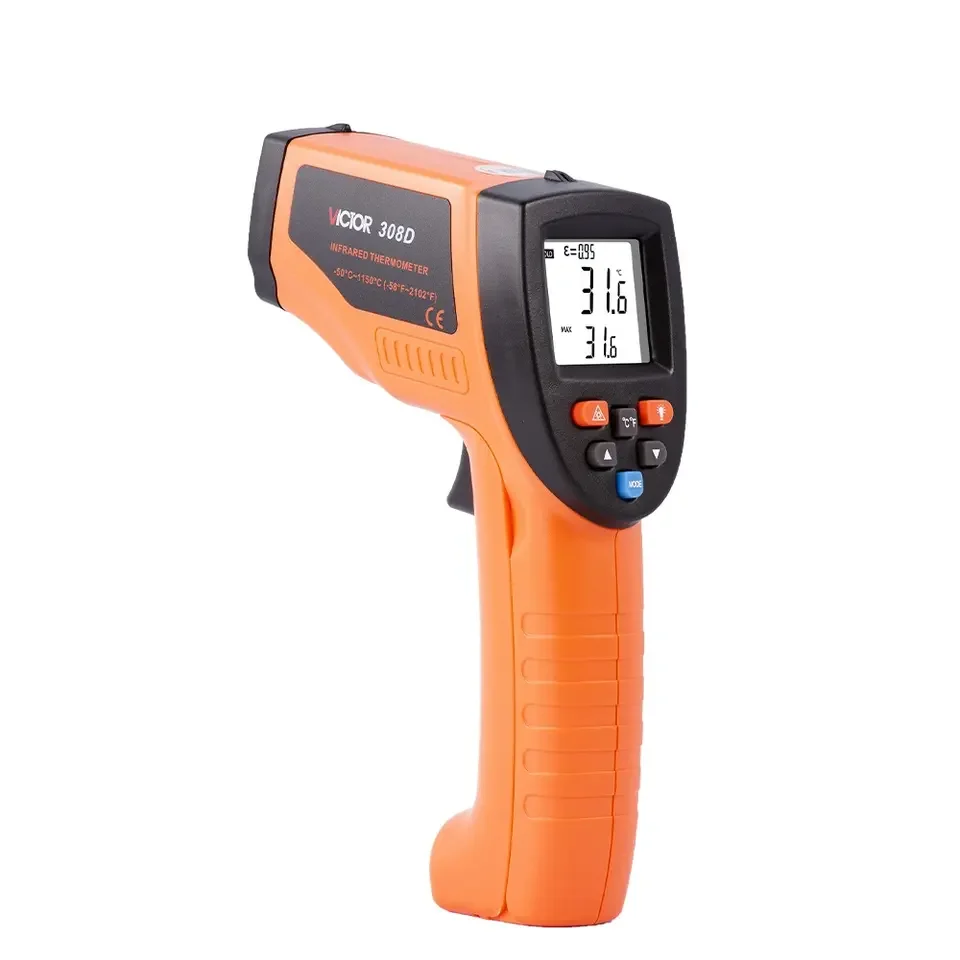 

VICTOR 308D Infrared thermometer with Range -50℃~1150℃ Handheld thermometer