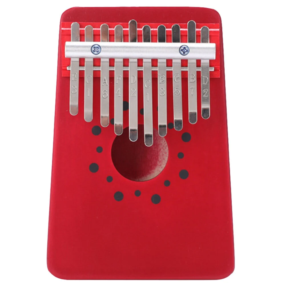 

10 Keys Thumb Piano Portable Vintage Kalimba Acacia Mangium Musical Instrument for Beginner (Red)