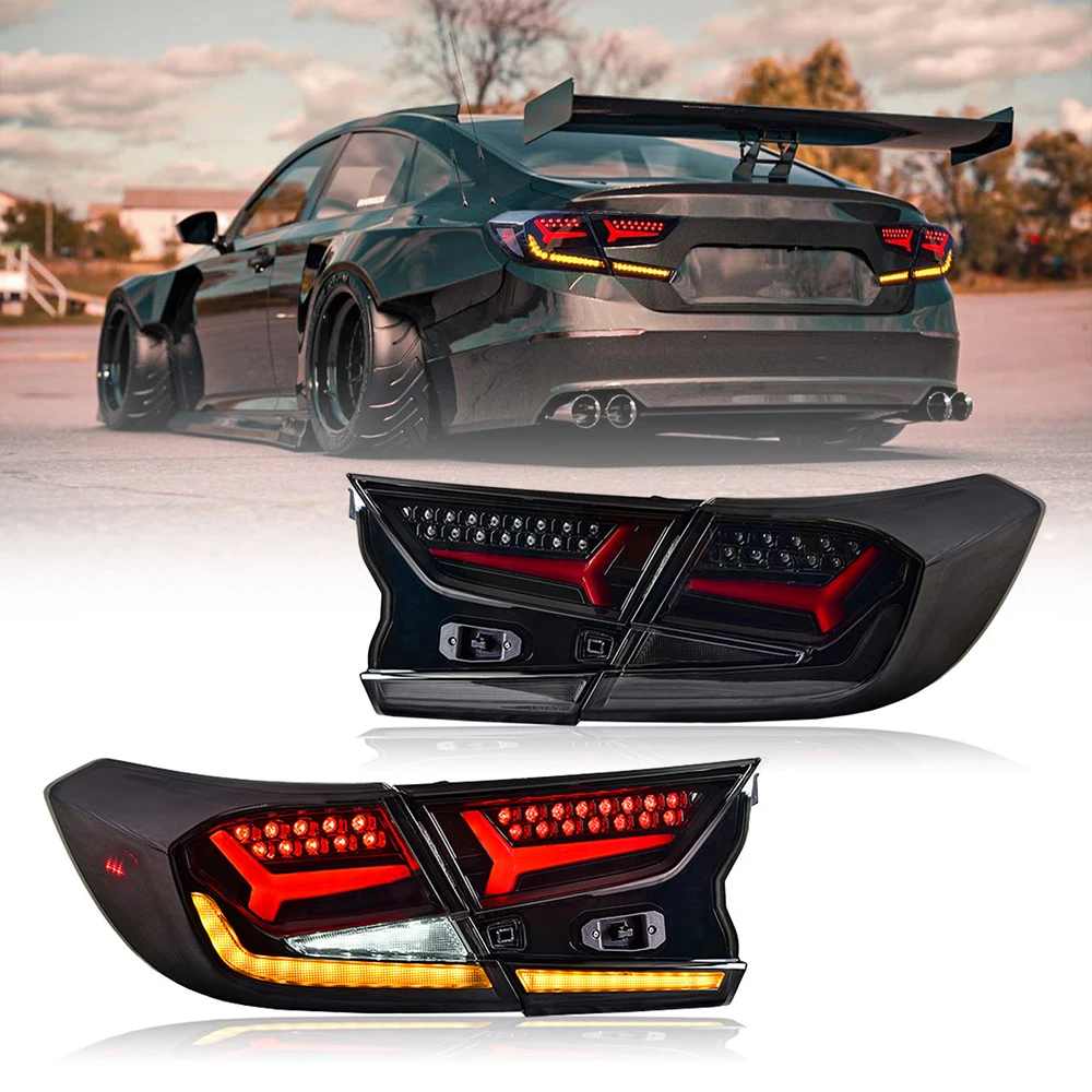 Car Taill Lights for Honda Accord 2018 - 2020 LED Taillights Assembly Dynamic Sequential Turn Signals DRL Brake Reverse Lamp